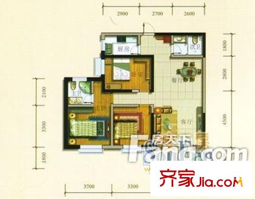 焦家灣橋頭樓 3室 戶型圖