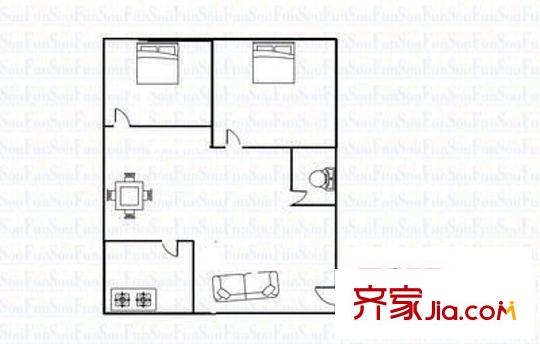 華富小區(qū) 2室 戶型圖