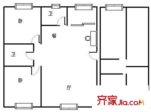 星達(dá)小區(qū) 3室 戶型圖