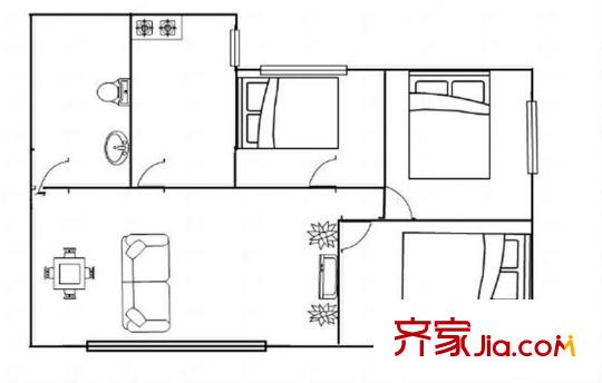 小三峽家屬院 3室 戶型圖