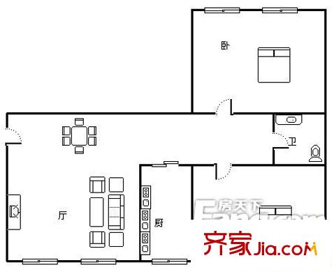 假肢廠家屬院 2室 戶型圖