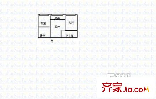 七建家屬院(嘉峪關(guān)西路)戶型圖七建家屬院（嘉峪關(guān)西路) 2室 戶型圖 2室2廳1衛(wèi)1廚