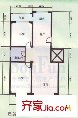 天澤苑戶型圖2室2廳 2室2廳1衛(wèi)1廚