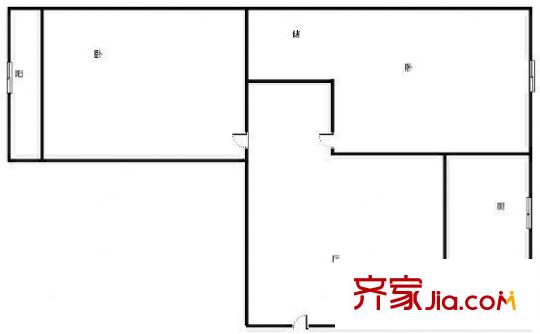 新蘭面粉廠家屬院 2室 戶型圖
