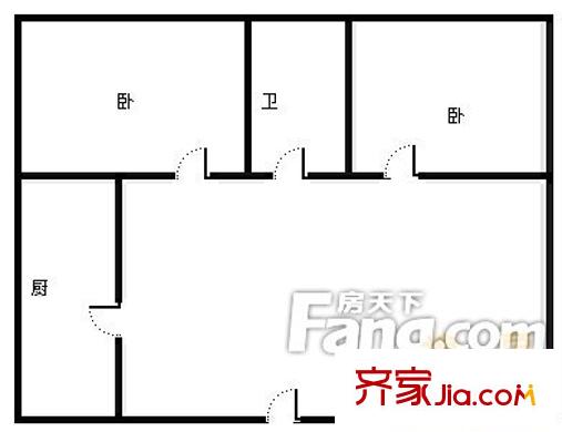 十里店軍區(qū)機(jī)械修理廠  2室  戶型圖
