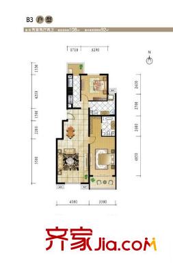 蘭雅房產(chǎn)開發(fā)公司家屬院 2室 戶型圖