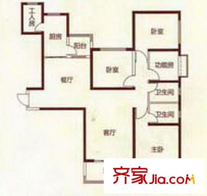  恒大名都 4室 戶型圖