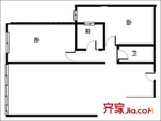 鄧家花園高層綜合樓項(xiàng)目 2室 戶型圖