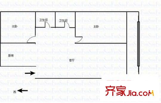 寶影花園 2室 戶型圖