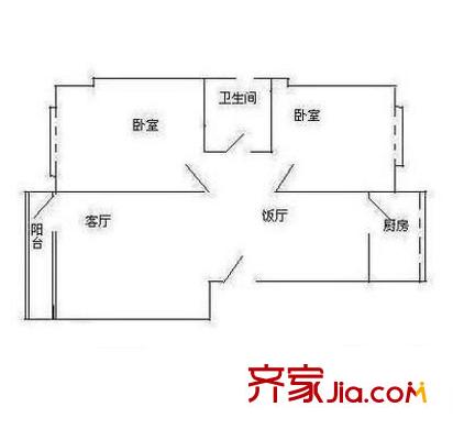 寶影花園 2室 戶型圖