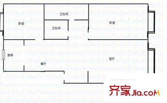 寶影花園 2室 戶型圖