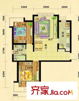 飛陽家園 2室 戶型圖