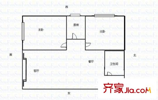 靜寧路電視臺(tái)家屬院 3室 戶型圖