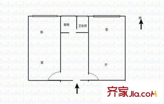 金駝小區(qū) 2室 戶(hù)型圖