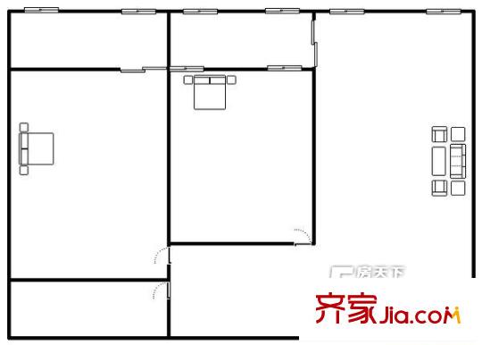 天運(yùn)小區(qū)  2室  戶型圖
