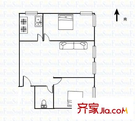 廣武門(mén)華亭街小區(qū) 2室 戶(hù)型圖