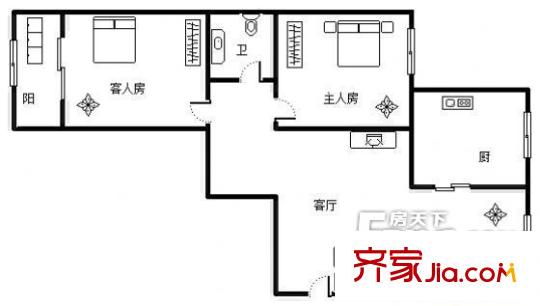 順心居 2室 戶型圖