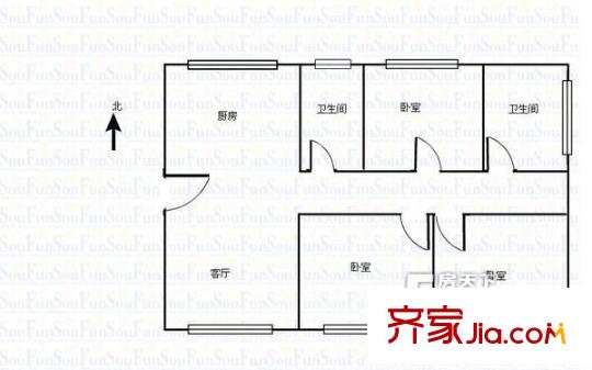 旺盛大廈 3室  戶型圖