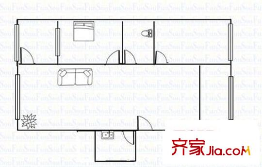安興小區(qū) 2室 戶型圖