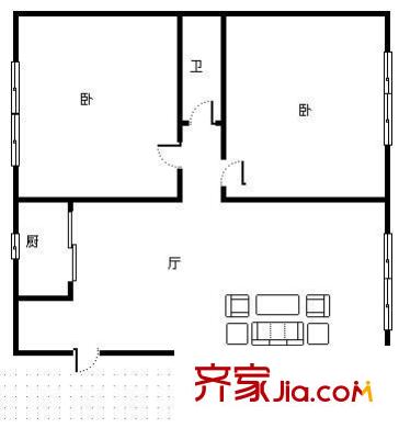 安興小區(qū) 2室 戶型圖