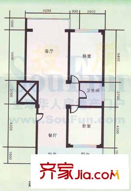 天澤苑戶型圖2室2廳 2室2廳1衛(wèi)1廚