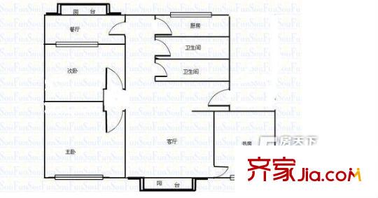 十里店軍區(qū)機(jī)械修理廠  3室  戶型圖