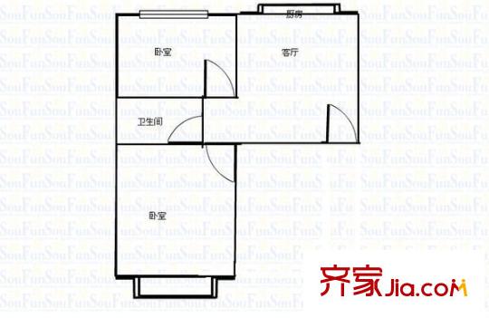蘭雅房產(chǎn)開發(fā)公司家屬院 2室 戶型圖