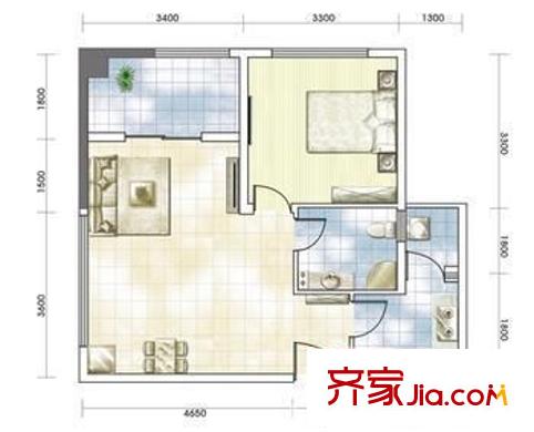 秀川四零四安居小區(qū) 2室 戶型圖