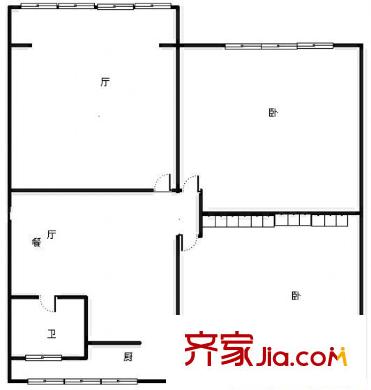 秀川四零四安居小區(qū) 2室 戶型圖