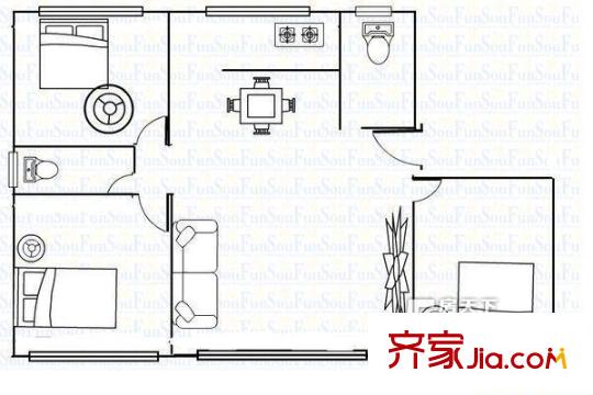 至誠大廈 3室 戶型圖