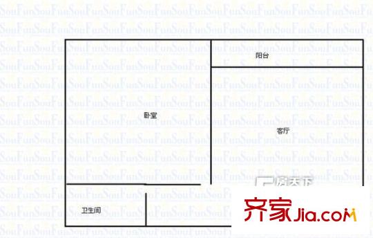 中山林建筑公司家屬院 1室 戶型圖