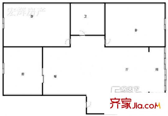 永安小區(qū) 2室 戶型圖