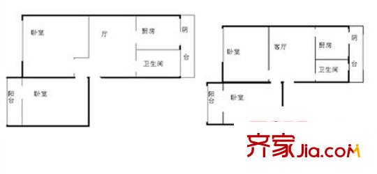 蘭州建筑機(jī)械廠家屬院 2室 戶型圖