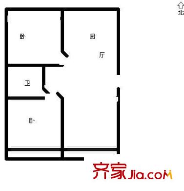 酒鋼小區(qū) 2室 戶型圖