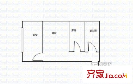 靜寧路小北街財政廳家屬院 1室 戶型圖