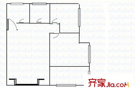 環(huán)球膠帶廠家屬院 2室 戶型圖
