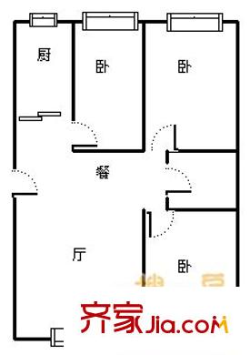 軍安小區(qū) 3室 戶型圖