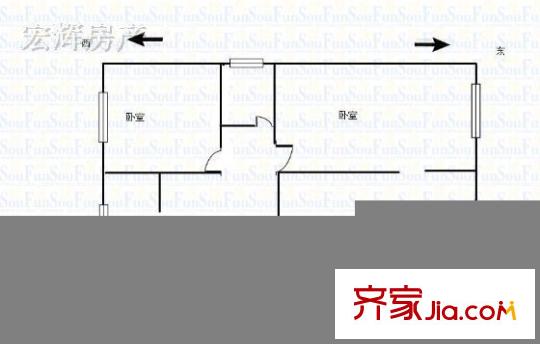 環(huán)球膠帶廠家屬院  3室  戶型圖