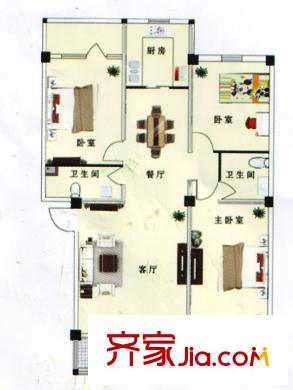 裕華家園 3室 戶型圖