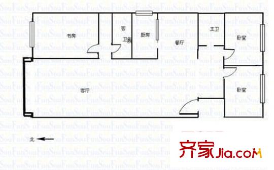 保利大廈 3室 戶型圖