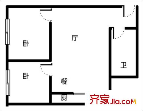 小西湖大唐宮 2室 戶型圖