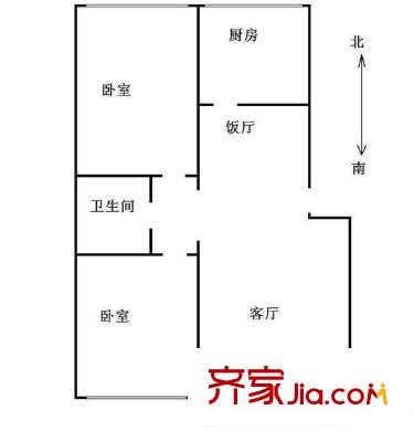 國資物業(yè)市政府山字石住宅區(qū)2室  戶型圖