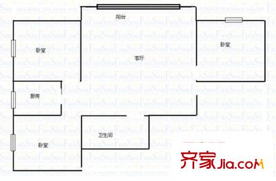 海鴻大廈 3室 戶型圖