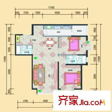 東安家園 2室 戶型圖