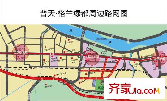 普天格蘭綠都區(qū)位圖