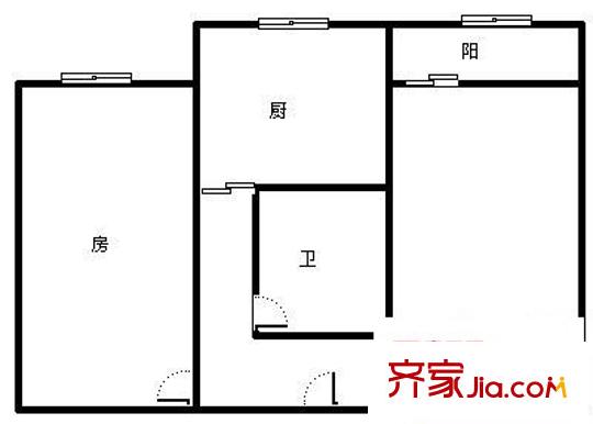 拱星墩小區(qū) 1室 戶型圖