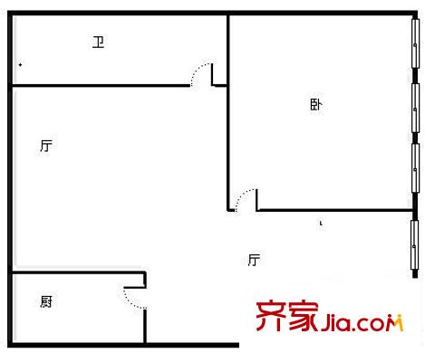 拱星墩小區(qū) 1室 戶型圖