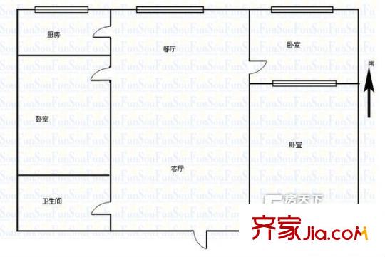 安寧十里店蘭駝小區(qū)3室 戶型圖