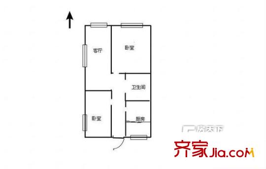 五泉派出所家屬院   2室  戶型圖