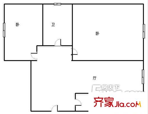 雙城門華富小區(qū) 2室 戶型圖